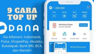 Cara Top Up Dana Via Bank, Minimarket, Pulsa dan Toko Online
